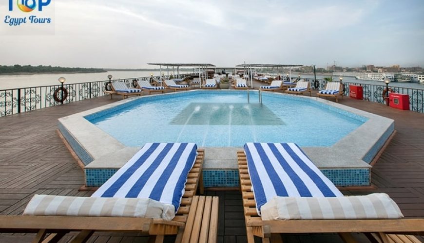 Swimming pool on upper deck of Nile Cruiser